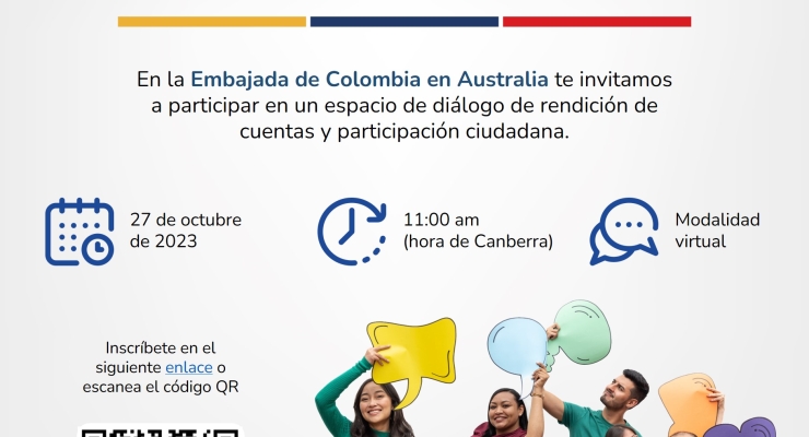 La Embajada de Colombia en Canberra invita a participar en la Rendición de Cuentas el 27 de octubre de 2023