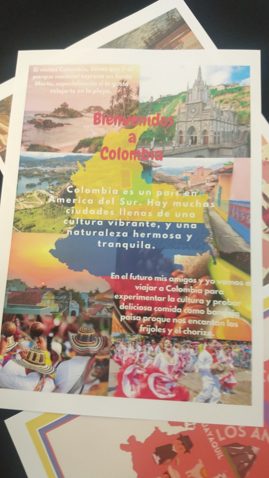 Afiche sobre Colombia realizado por uno de los estudiantes.
