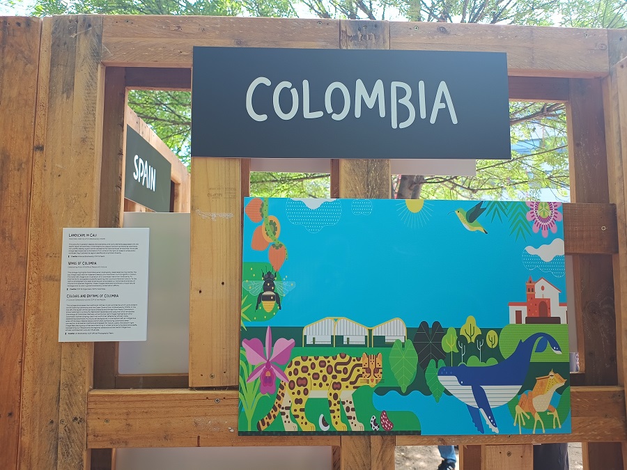 Parte superior de la exposición colombiana.