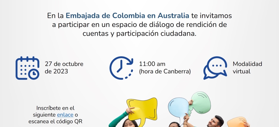 La Embajada de Colombia en Canberra invita a participar en la Rendición de Cuentas el 27 de octubre de 2023
