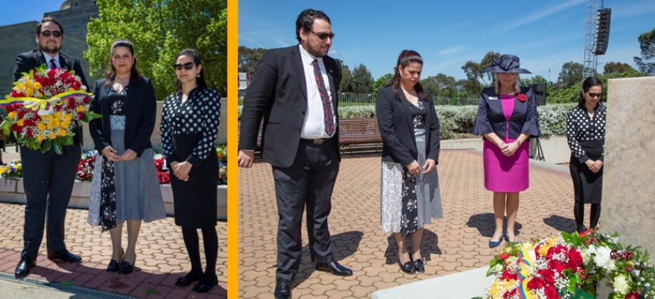 Ofrenda Floral de la Embajada de Colombia ante Australia, en el marco del Día del Recuerdo 
