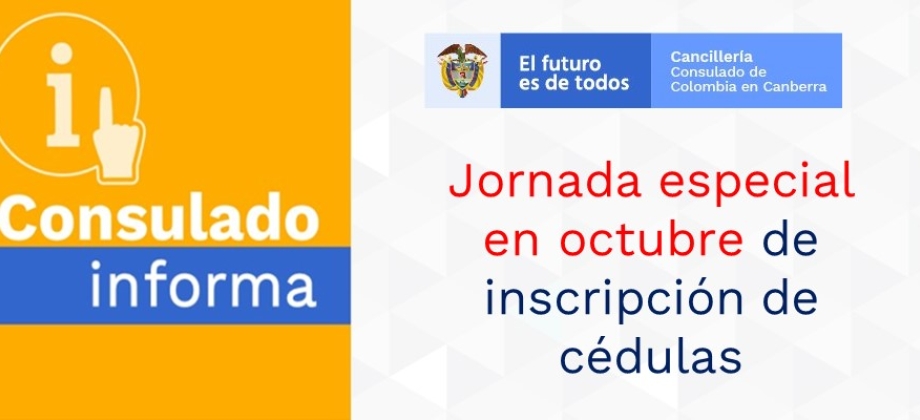 Jornada especial en octubre de 2021 de inscripción de cédulas